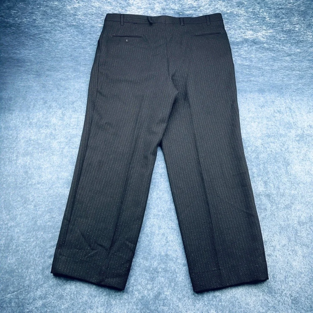 Tailored‎ by Bonacci Mens Black Textured Pinstripe Tuxedo Suit Shawl Lapel USA